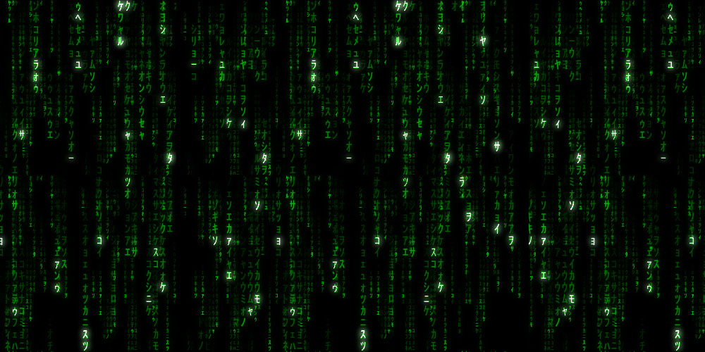 Green and black code from the film The Matrix