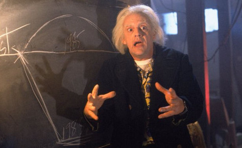 Doc in the blackboard scene from Back to the Future