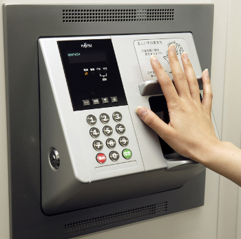 Hand pressed onto a biometric identification panel