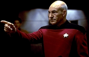 Captain Jean-Luc Picard from Star Trek: The Next Generation issuing his trademark phrase, "Make it so."
